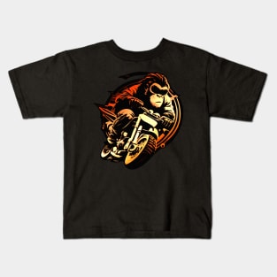 Monkey On A Motorcycle Kids T-Shirt